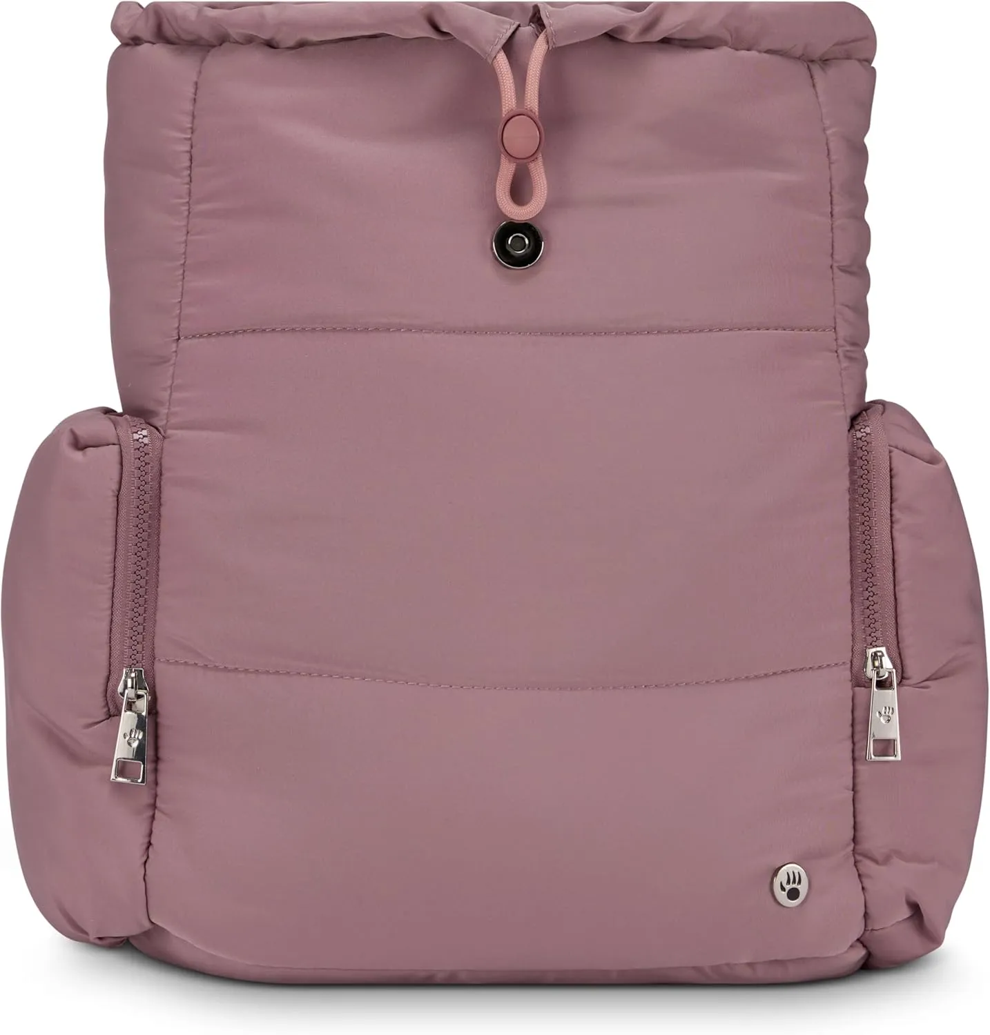 BEARPAW Women’s Backpack - Puffy Quilted Top Open Backpack for Women, Laptop Bag for Work & Travel | Fits Most 15" Laptops, Mauve