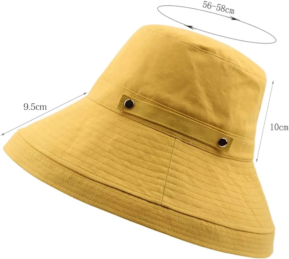 BeFur Summer Sun Hats for Women Wide Brim Bucket Hat Packable Roll Up Beach Cap