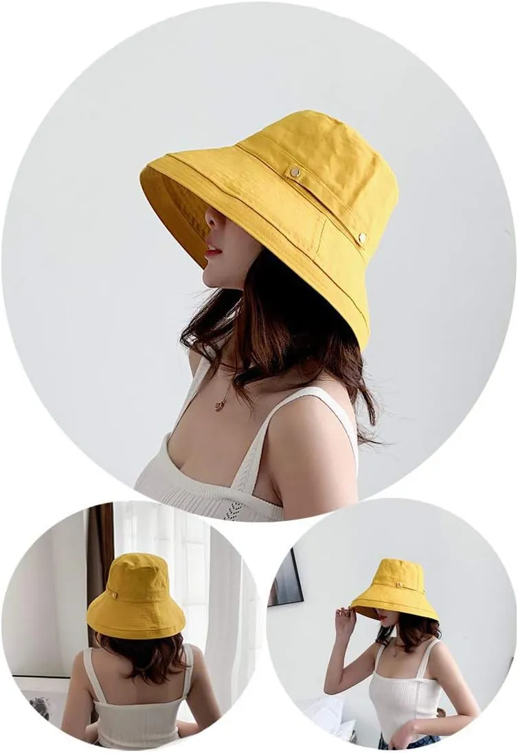 BeFur Summer Sun Hats for Women Wide Brim Bucket Hat Packable Roll Up Beach Cap
