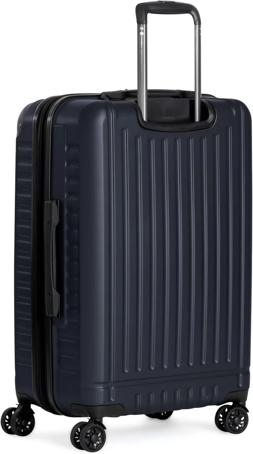 Ben Sherman Sunderland Spinner Travel Upright Luggage, Naval, 24-Inch Checked