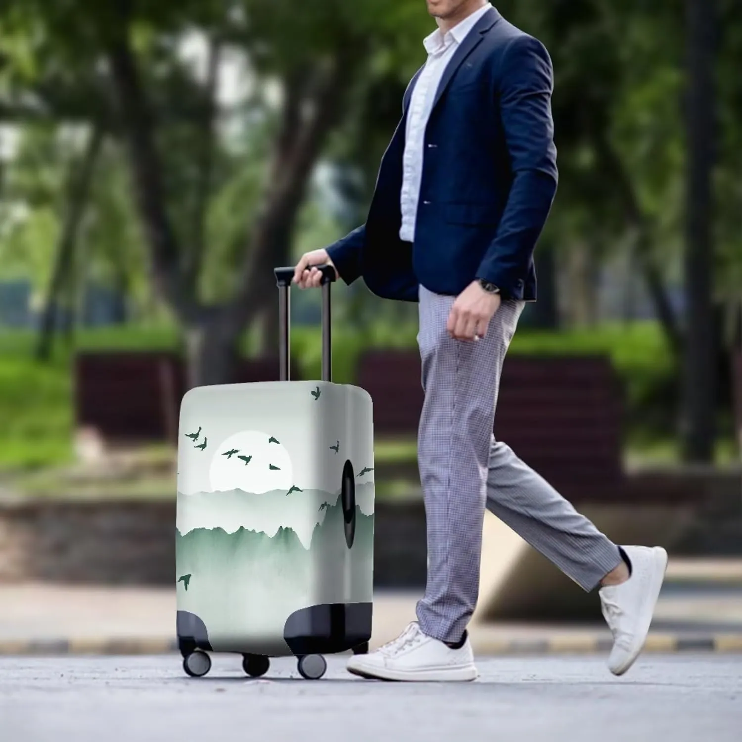 Birds And Sunset Suitcase Covers Protectors Luggage Protector Suitcase Cover for Women Gifts for Travelers Women Personalized Luggage Cover for Suitcase Suit Case Protection-L