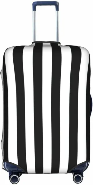 Black & White Stripe Suitcase Covers, Luggage Protectors Fits Four Sizes Suitcase For Travel