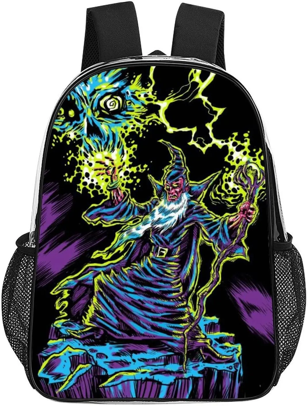 Blacklight by Evil Witch Transparent Fashion Waterproof PVC Transparent Backpack Unisex 17 Inches