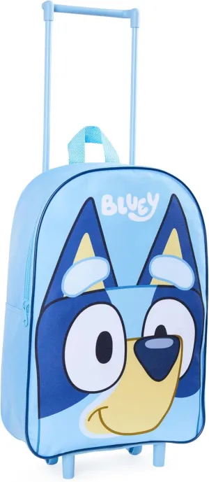 Bluey Kids Travel Bag with Wheels, 16 x 13 x 4 inches - Gift for Boys & Girls