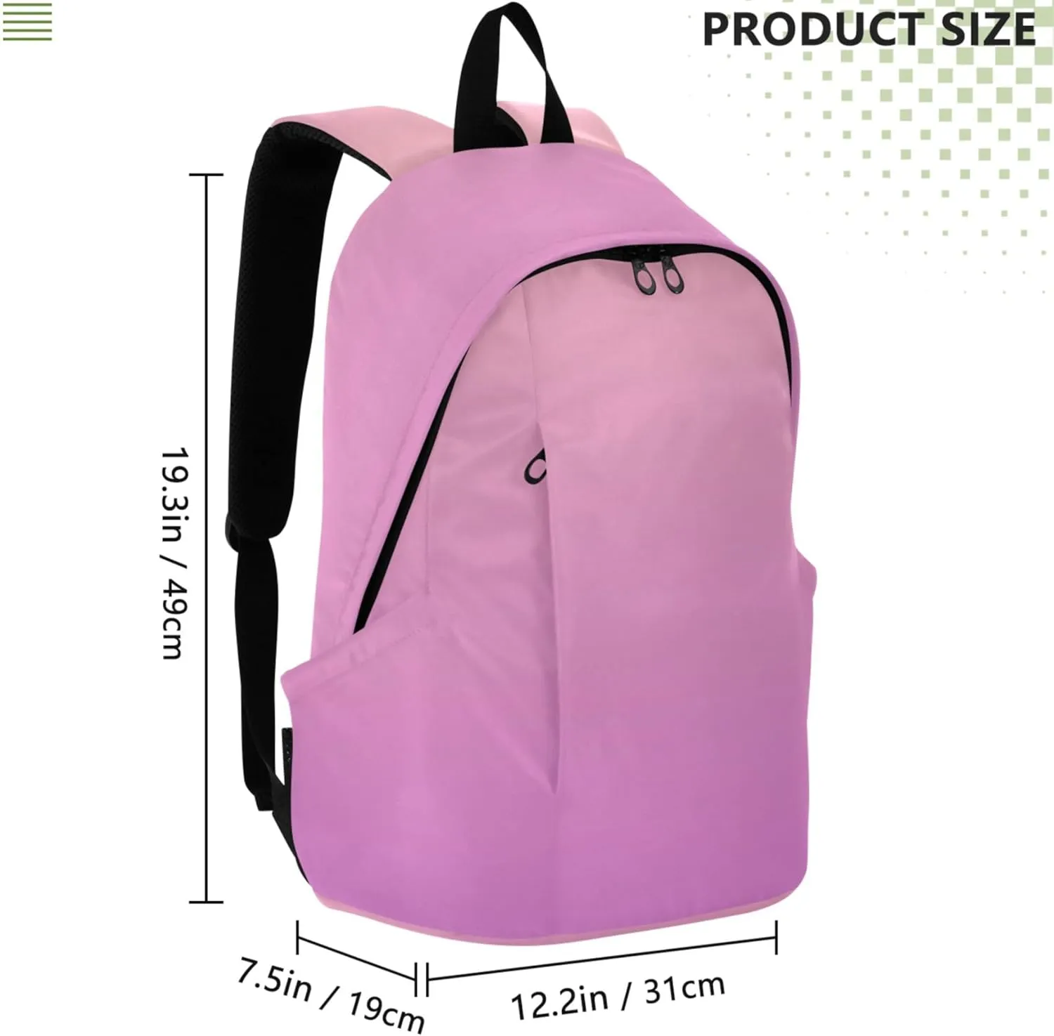 Blush Pink Orchid Gradient Cool Casual Daypack Backpack for Women Backpack for Girls Bookbag