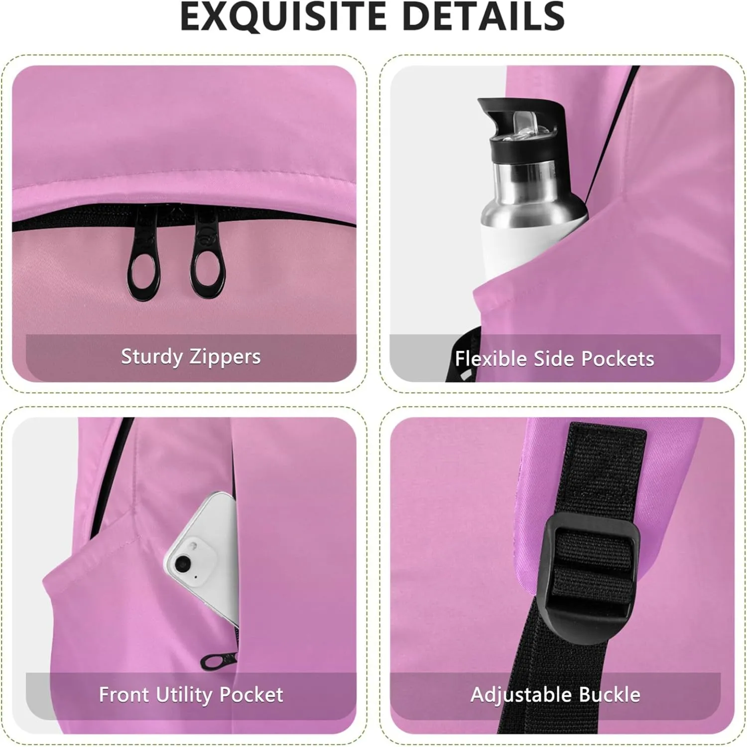 Blush Pink Orchid Gradient Cool Casual Daypack Backpack for Women Backpack for Girls Bookbag