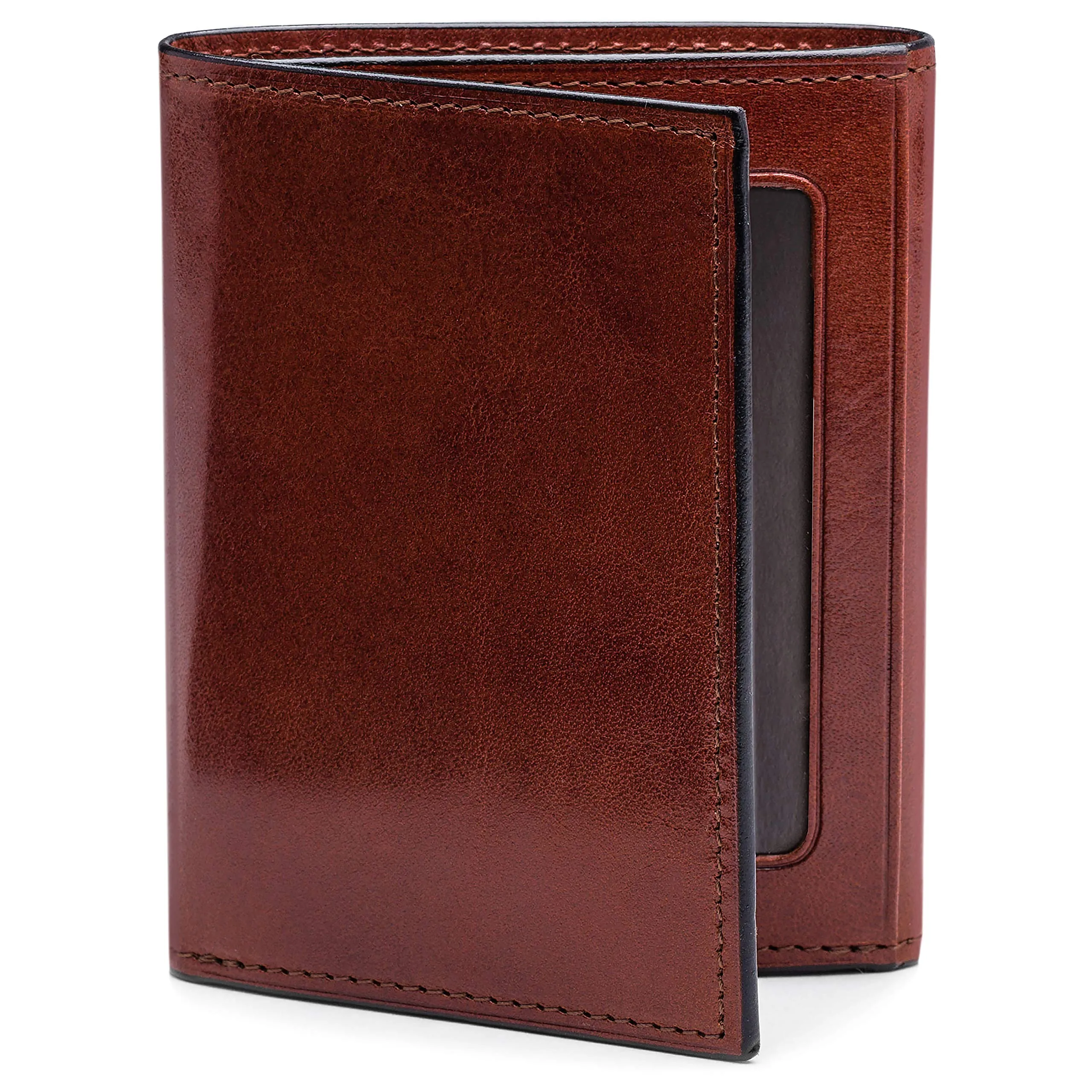 Bosca Mens Old Leather Collection Double ID Trifold Wallet