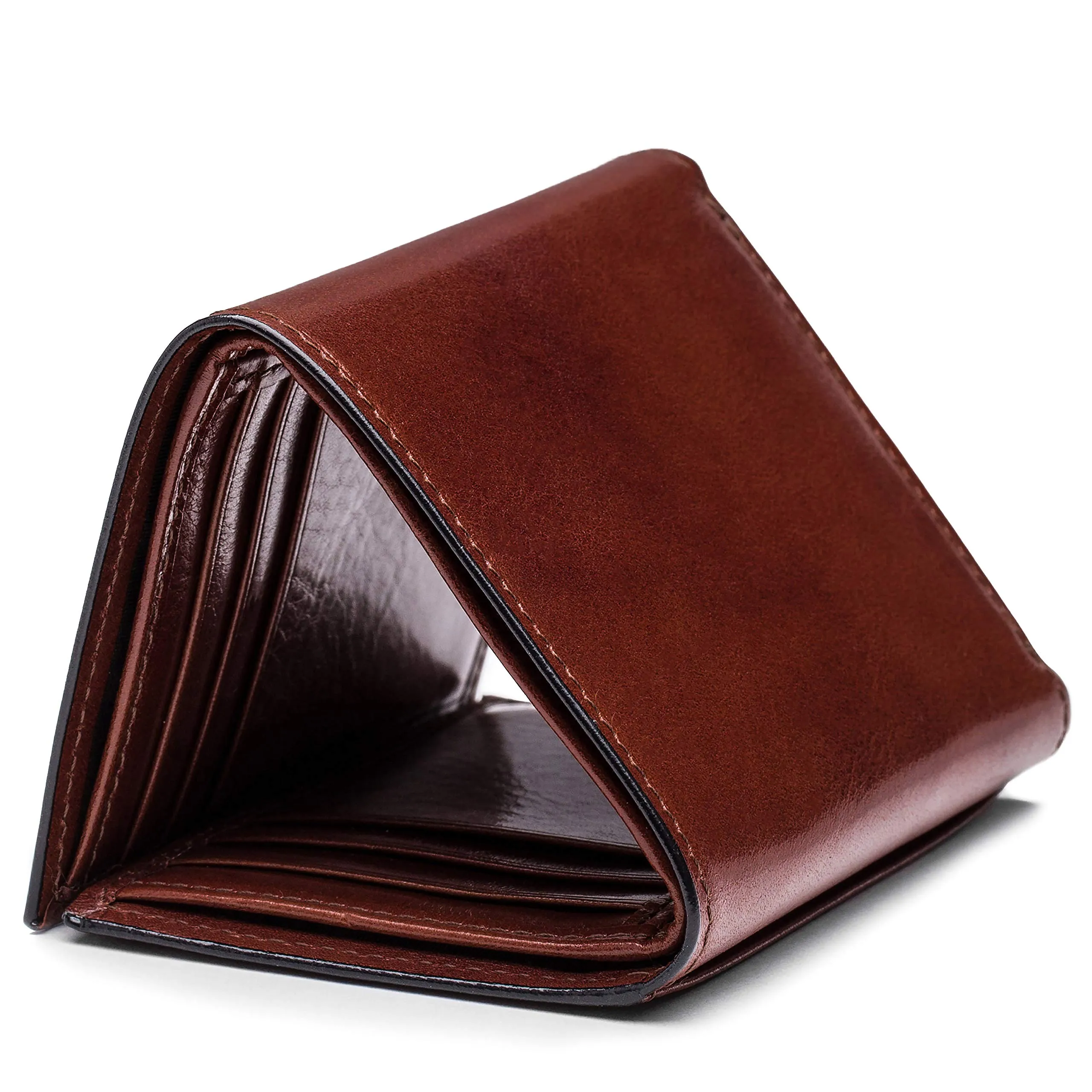 Bosca Mens Old Leather Collection Double ID Trifold Wallet