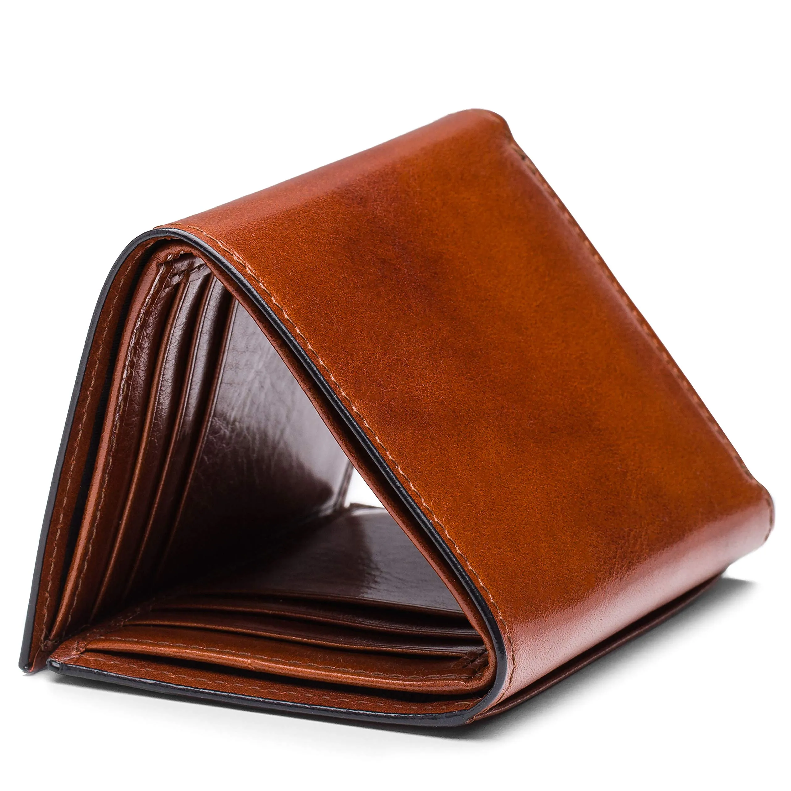 Bosca Mens Old Leather Collection Double ID Trifold Wallet