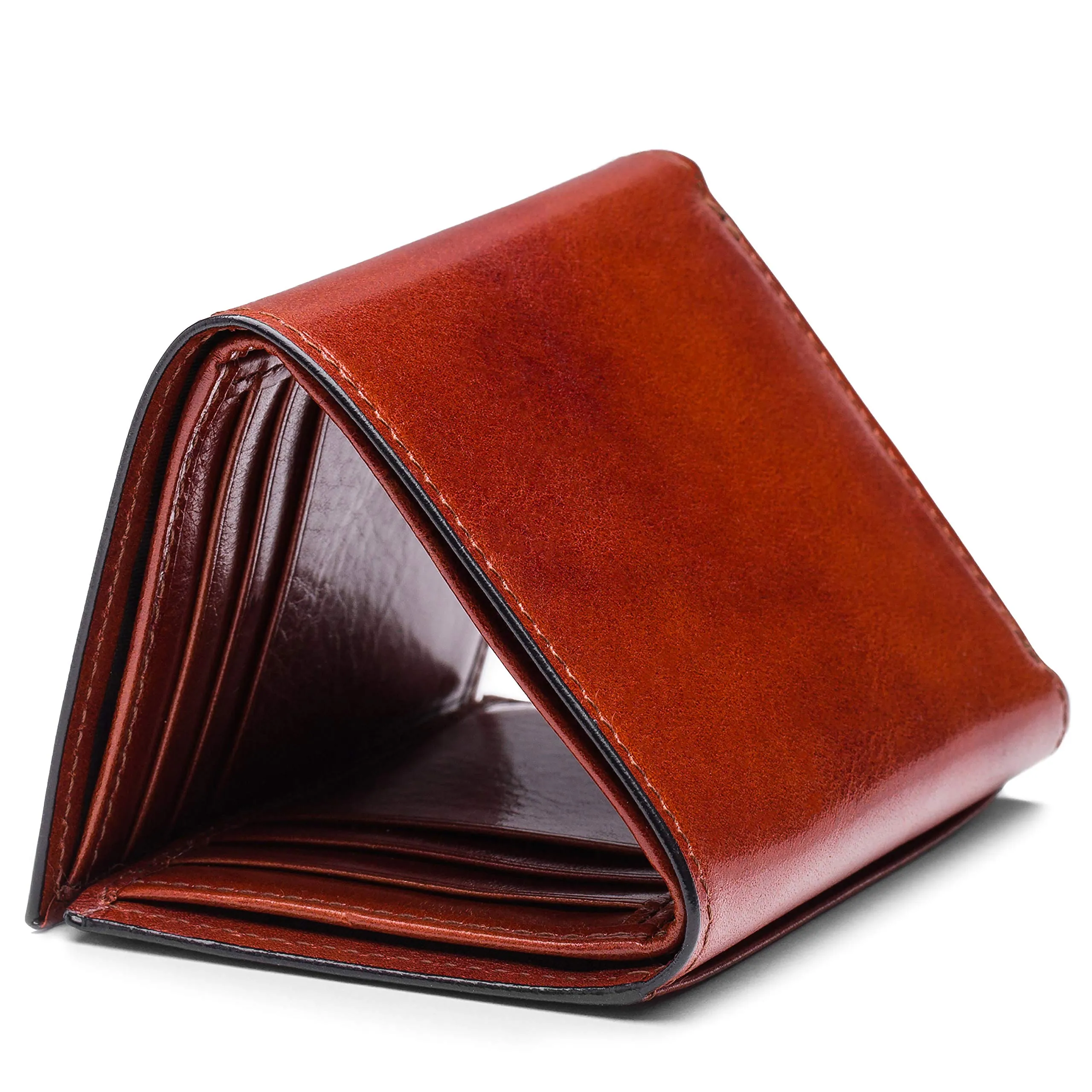Bosca Mens Old Leather Collection Double ID Trifold Wallet