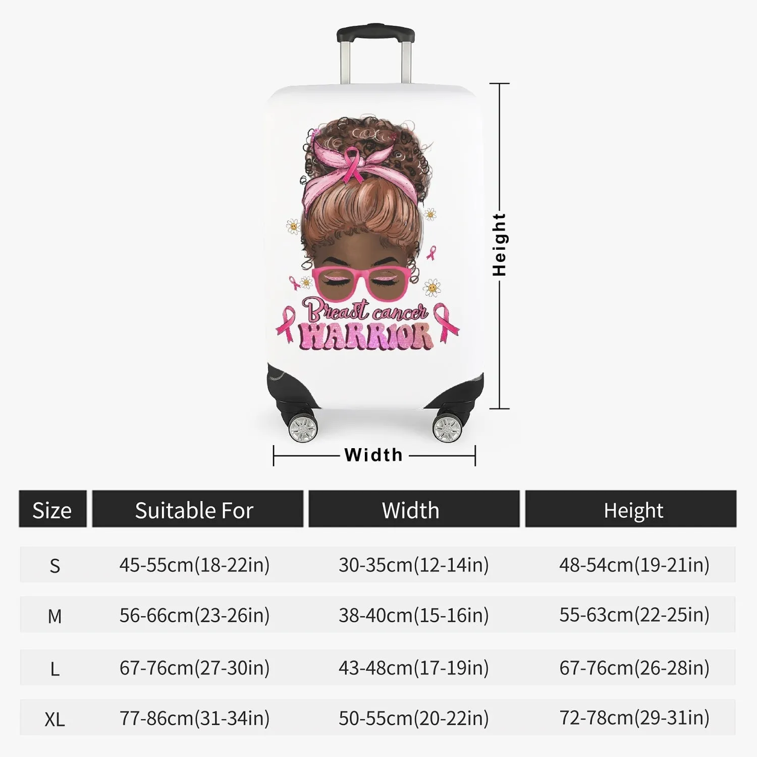 Breast Cancer Warrior Luggage Cover