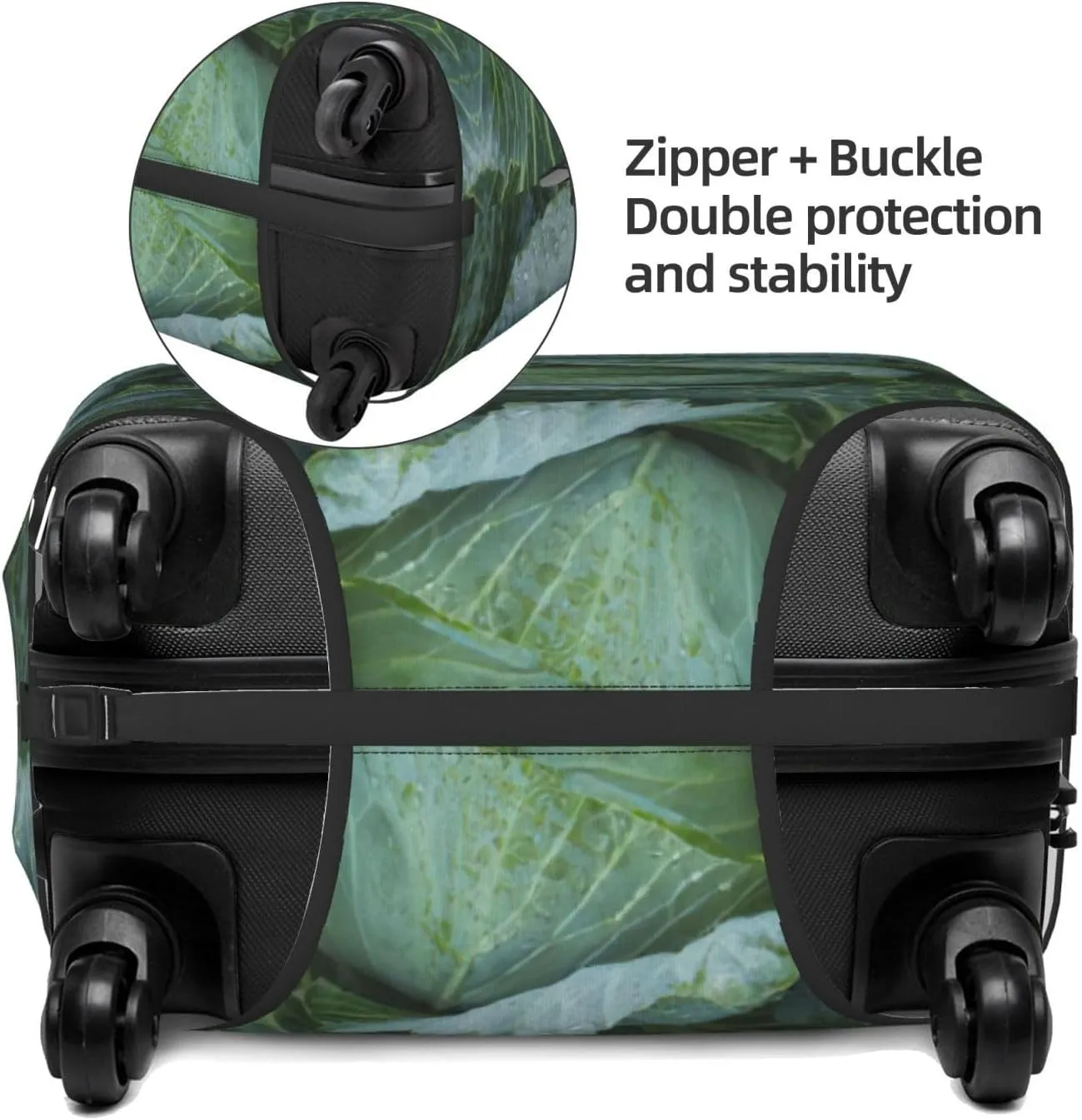 Bright Cabbage Print Suitcase Covers Personalized Luggage Protector Elastic Washable Travel Gear Cover