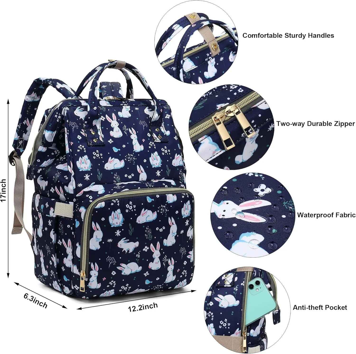Bunny Laptop Backpack for Womens Girls, College Backpacks School Bag Bookbag 15.6 Inch Computer Backpack