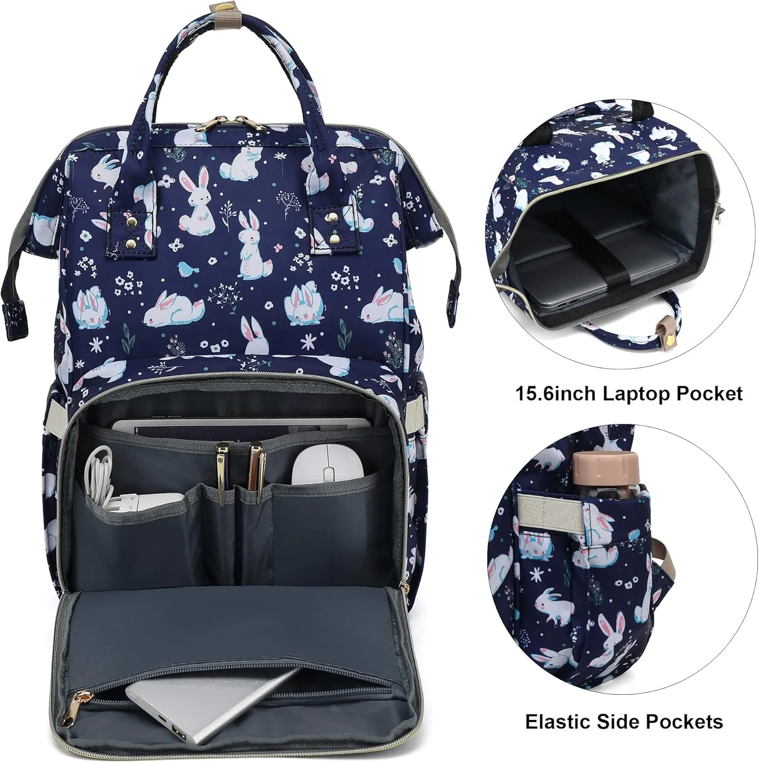 Bunny Laptop Backpack for Womens Girls, College Backpacks School Bag Bookbag 15.6 Inch Computer Backpack