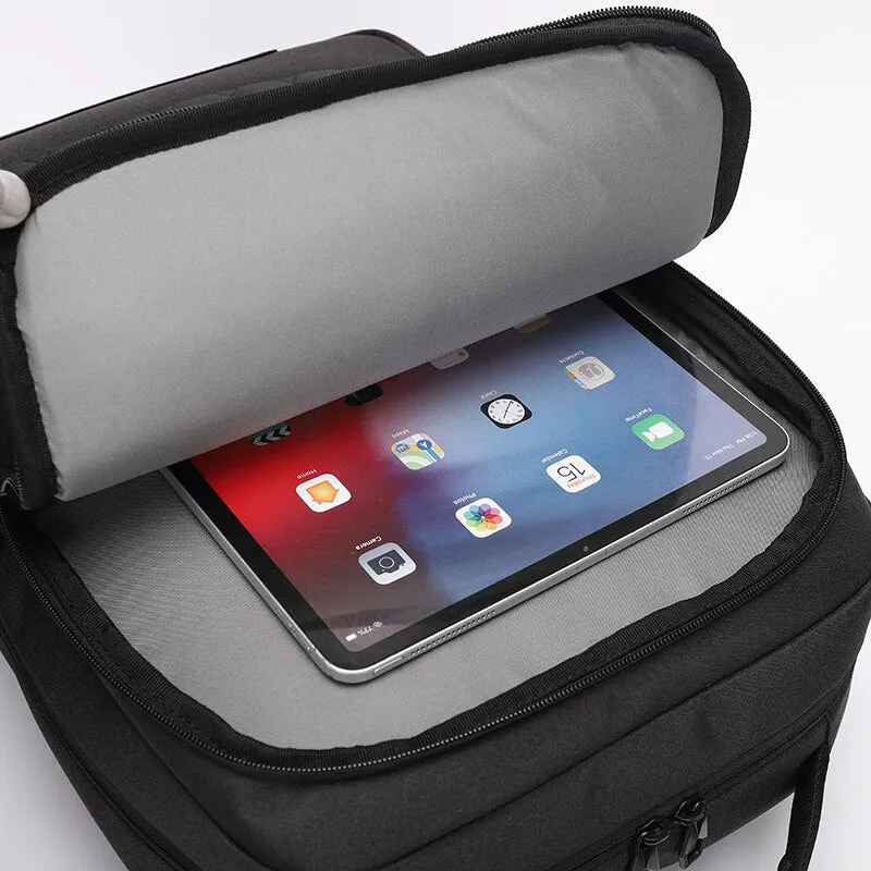 Business Backpack For Men Rhombus Design High-quality Nylon Multifunctional Laptop Backbag Luxury Waterproof Portable Travel Bag