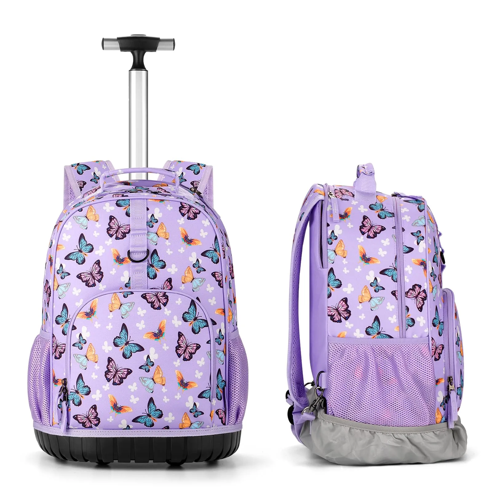 Butterfly Purple Kids Rolling Backpack Set