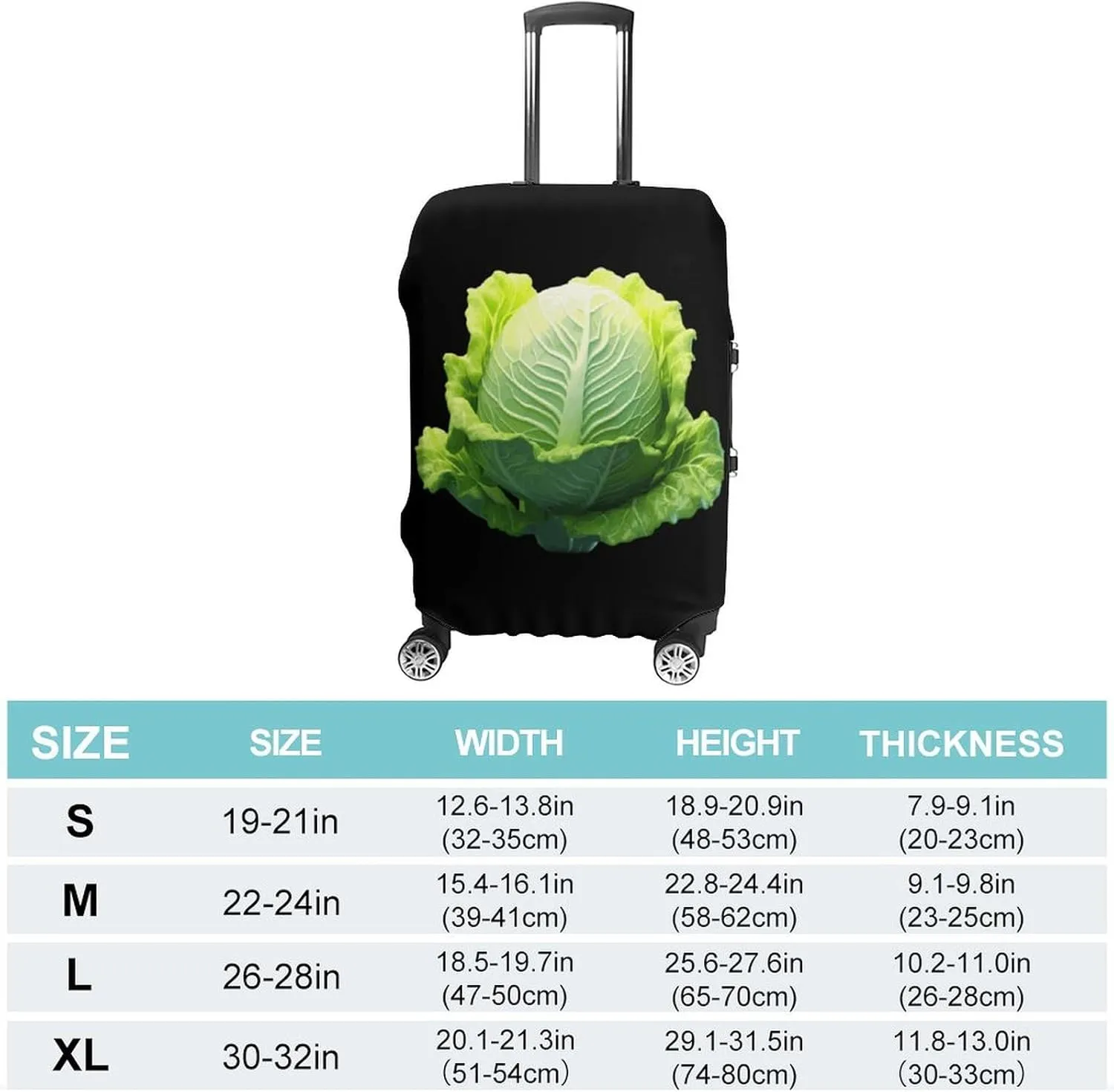 Cabbage Luggage Covers Cute Suitcase Protector Travel Baggage Case Covers