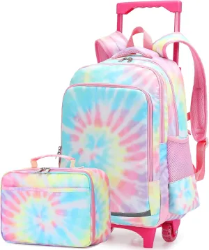 CAMTOP 18 Inch Rolling Backpack With Matching Lunch Bag Set Girls Boys Roller Bag on Wheels Kids School Bookbags Wheeled