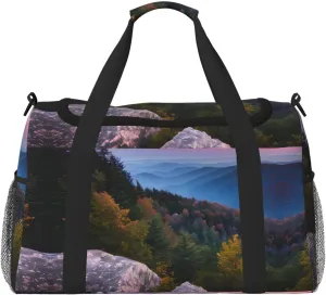 Canadian Smokey Mountain Cliff Travel Bag, Weekender Bags For Women Men For Outdoor Adventures, Ideal For Camping And Hiking