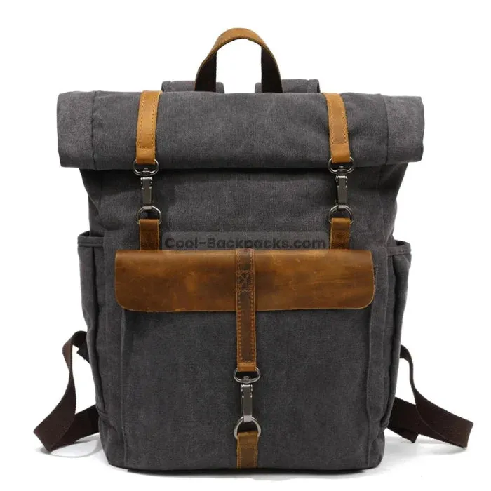 Canvas and Leather Backpack