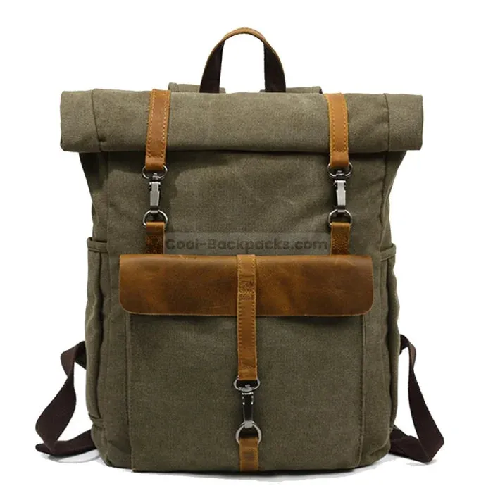 Canvas and Leather Backpack