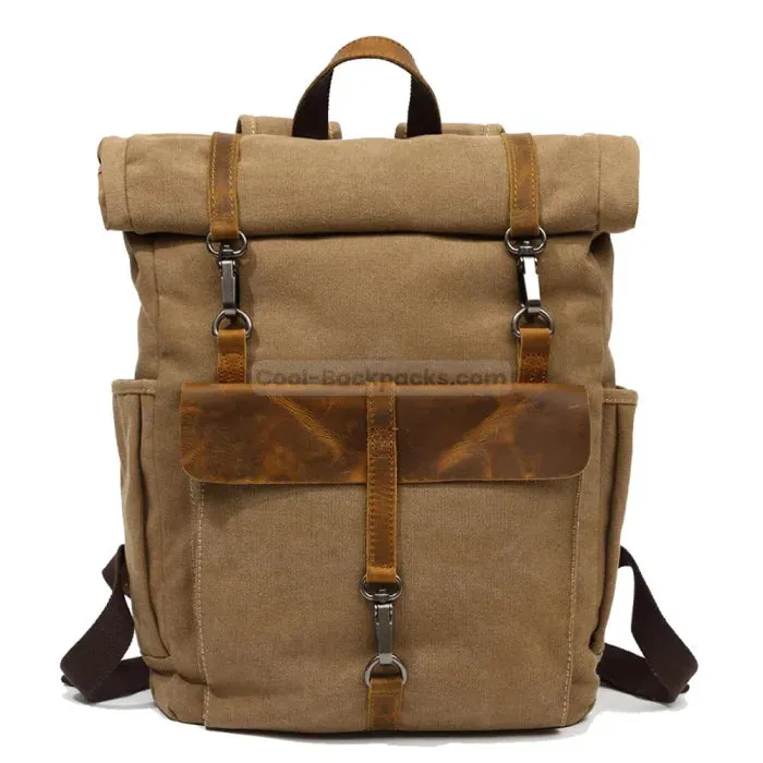 Canvas and Leather Backpack