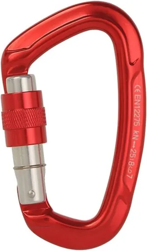Carabiner Clips,Spring Clips， Rock Climbing25KN Professional Mountaineering D Shape Screw Gate Lock Buckle Carabiners Ascend Equipement