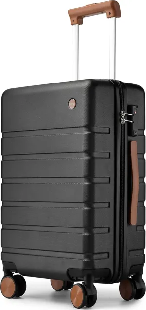 Carry on Luggage Suitcase, 22x14x9 Airline Approved 20 Inch Hardside Carry-on Luggage with Spinner Wheels, Hard Shell Luggage with TSA Lock, Hard Case Small Travel Suitcase (Black, 20-Inch)