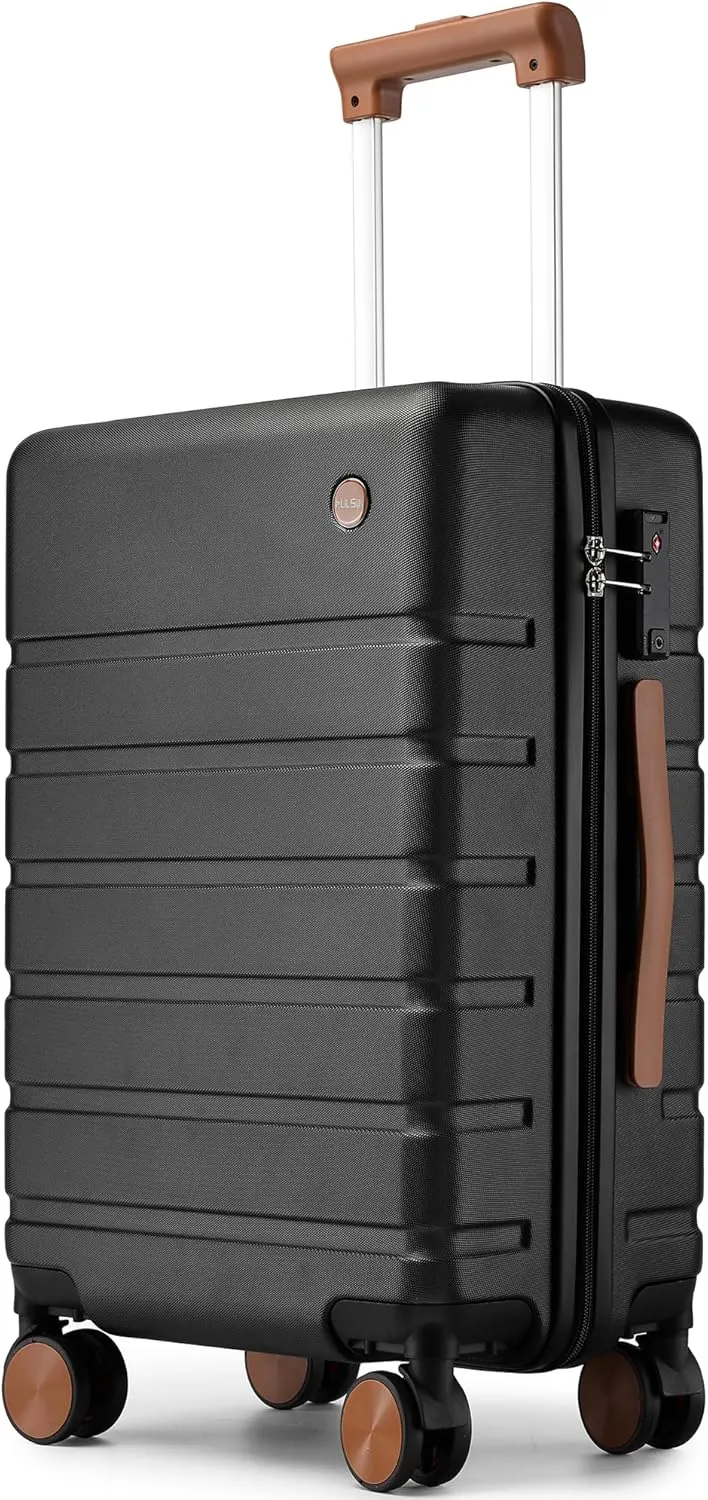 Carry on Luggage Suitcase, 22x14x9 Airline Approved 20 Inch Hardside Carry-on Luggage with Spinner Wheels, Hard Shell Luggage with TSA Lock, Hard Case Small Travel Suitcase (Black, 20-Inch)