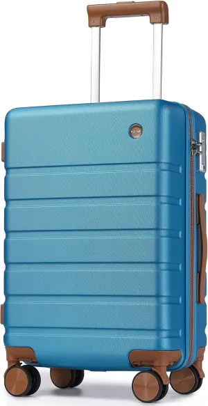 Carry on Luggage Suitcase, 22x14x9 Airline Approved 20 Inch Hardside Carry-on Luggage with Spinner Wheels, Hard Shell Luggage with TSA Lock, Hard Case Small Travel Suitcase (Blue, 20-Inch)