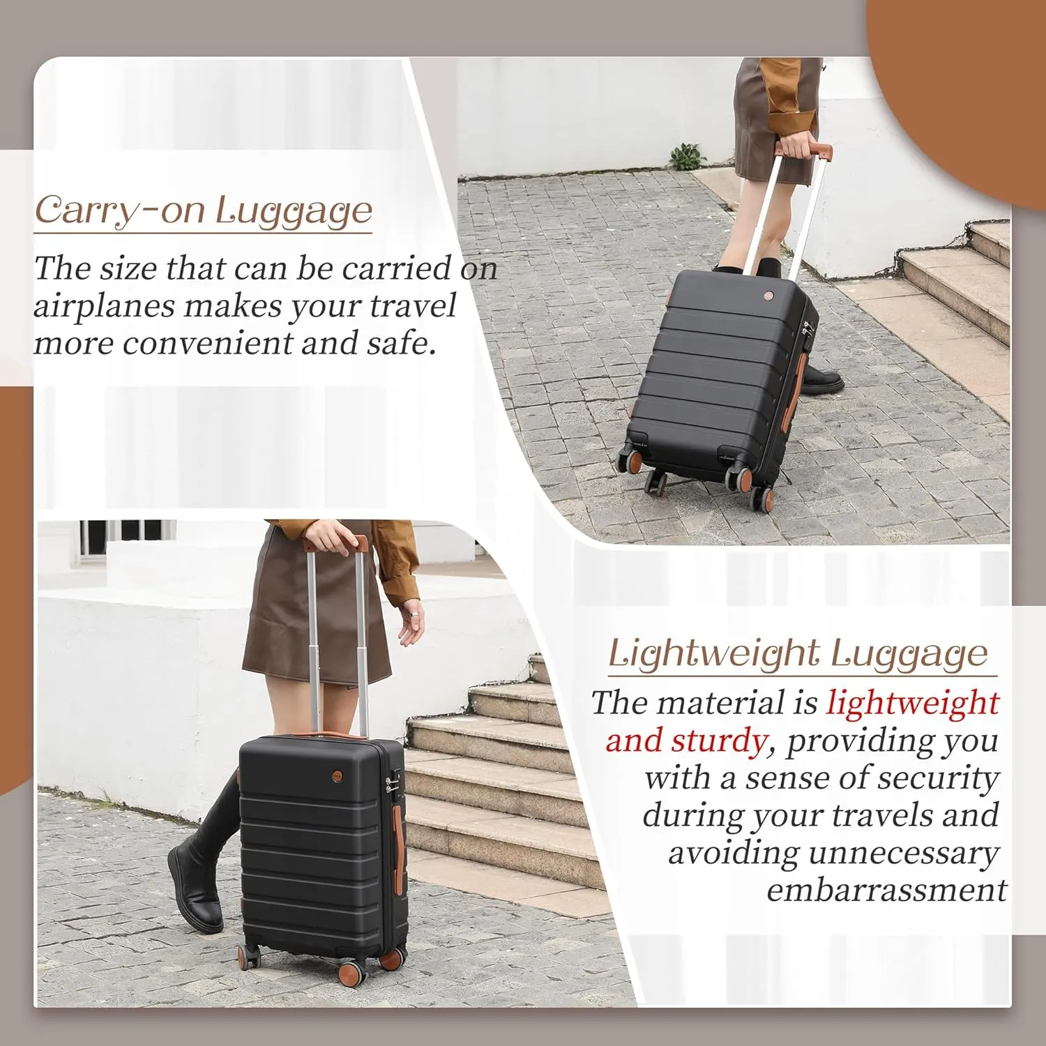 Carry on Luggage Suitcase, 22x14x9 Airline Approved 20 Inch Hardside Carry-on Luggage with Spinner Wheels, Hard Shell Luggage with TSA Lock, Hard Case Small Travel Suitcase (Blue, 20-Inch)