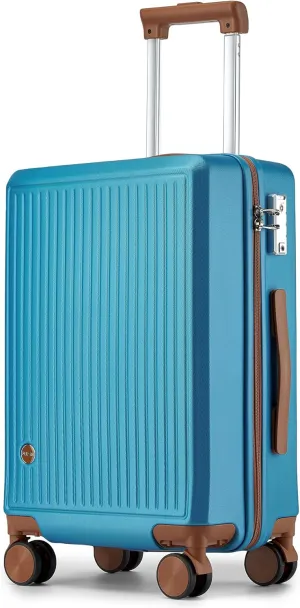 Carry on Luggage with Spinner Wheels, 22x14x9 Airline Approved Carry-on Suitcase, Small Hardside Luggage with TSA Lock,Hard Shell Suitcase,Hard Case for Travel (Blue, 20-Inch)