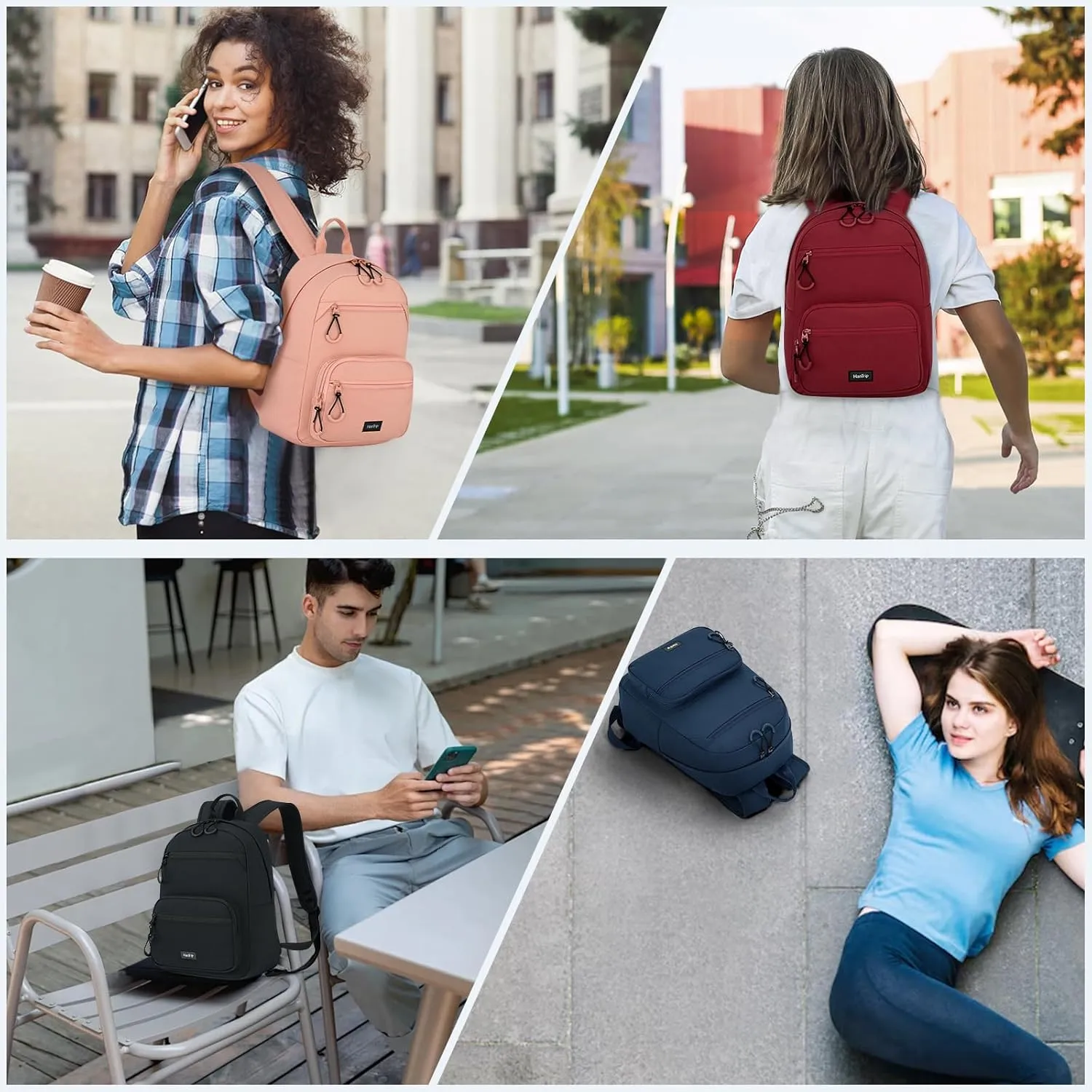 Carry On Travel Backpack For Men Women, 13 Inch Small Mini Work Bag Personal Item Backpacks, Camping Back Pack Lightweight Hiking Daypack For Office Nurse Commuter (Dark Gray)