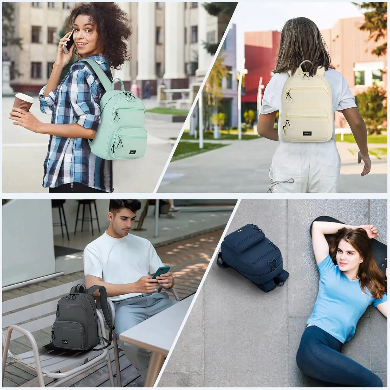 Carry On Travel Backpack For Men Women, 13 Inch Small Mini Work Bag Personal Item Backpacks, Camping Back Pack Lightweight Hiking Daypack For Office Nurse Commuter (Dark Gray)
