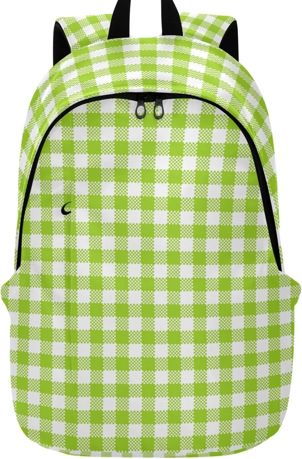 Cartoon Casual Daypack Backpack for Women Lime Green Buffalo Plaid Bookpack Gifts College Cool Backpack