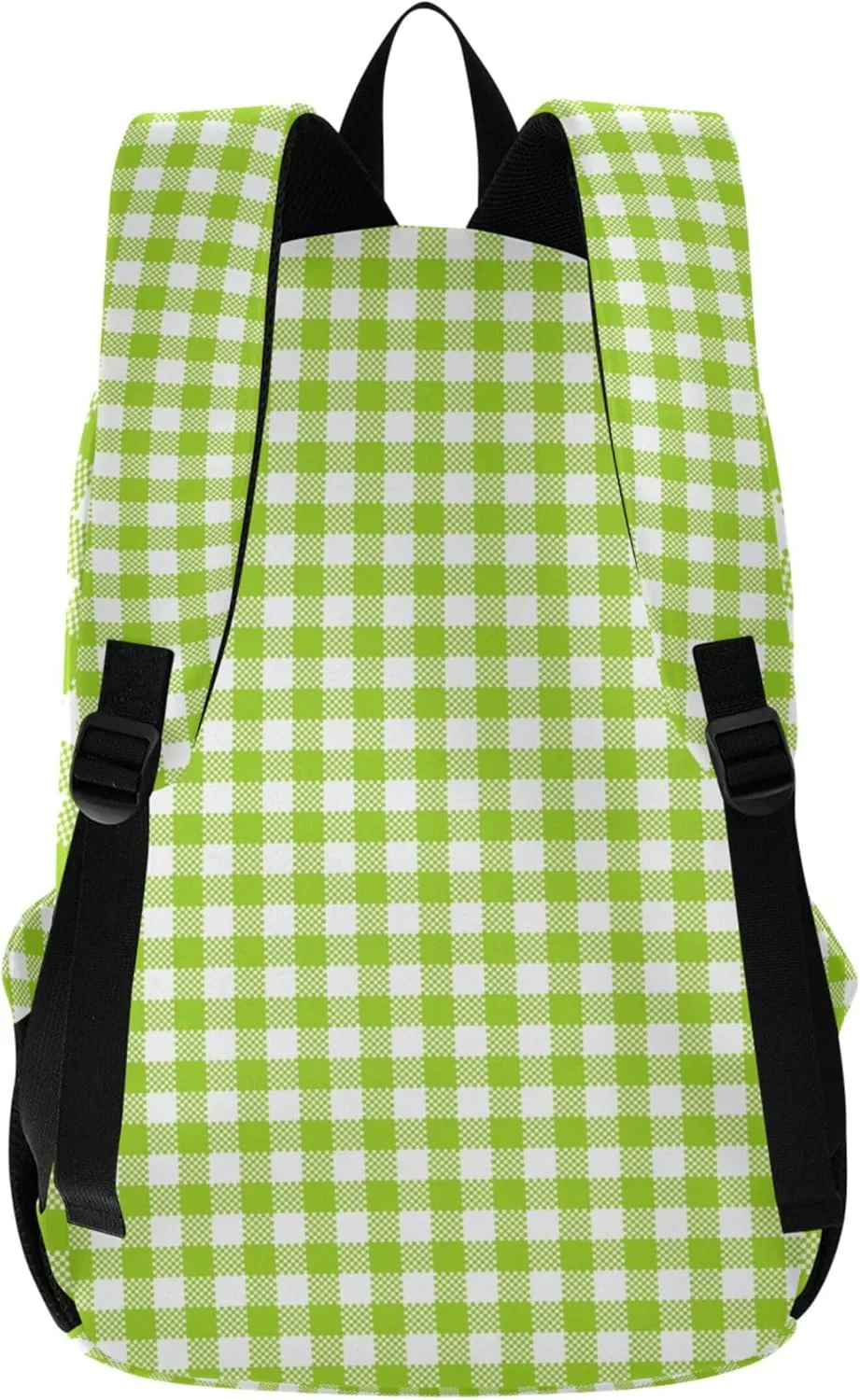 Cartoon Casual Daypack Backpack for Women Lime Green Buffalo Plaid Bookpack Gifts College Cool Backpack