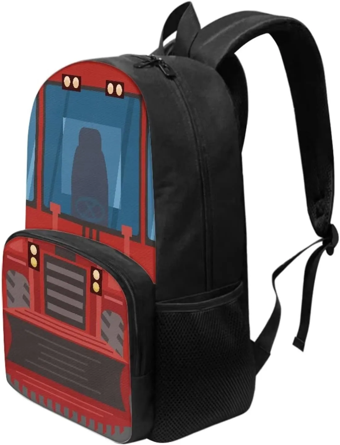 Cartoon Excavator Print Backpacks for Boys Girls Durable Soft Padded Back Lightweight School Bookbag Kids Student Campus Travel Large 17 Inch Cute Backpack with Front Pocket