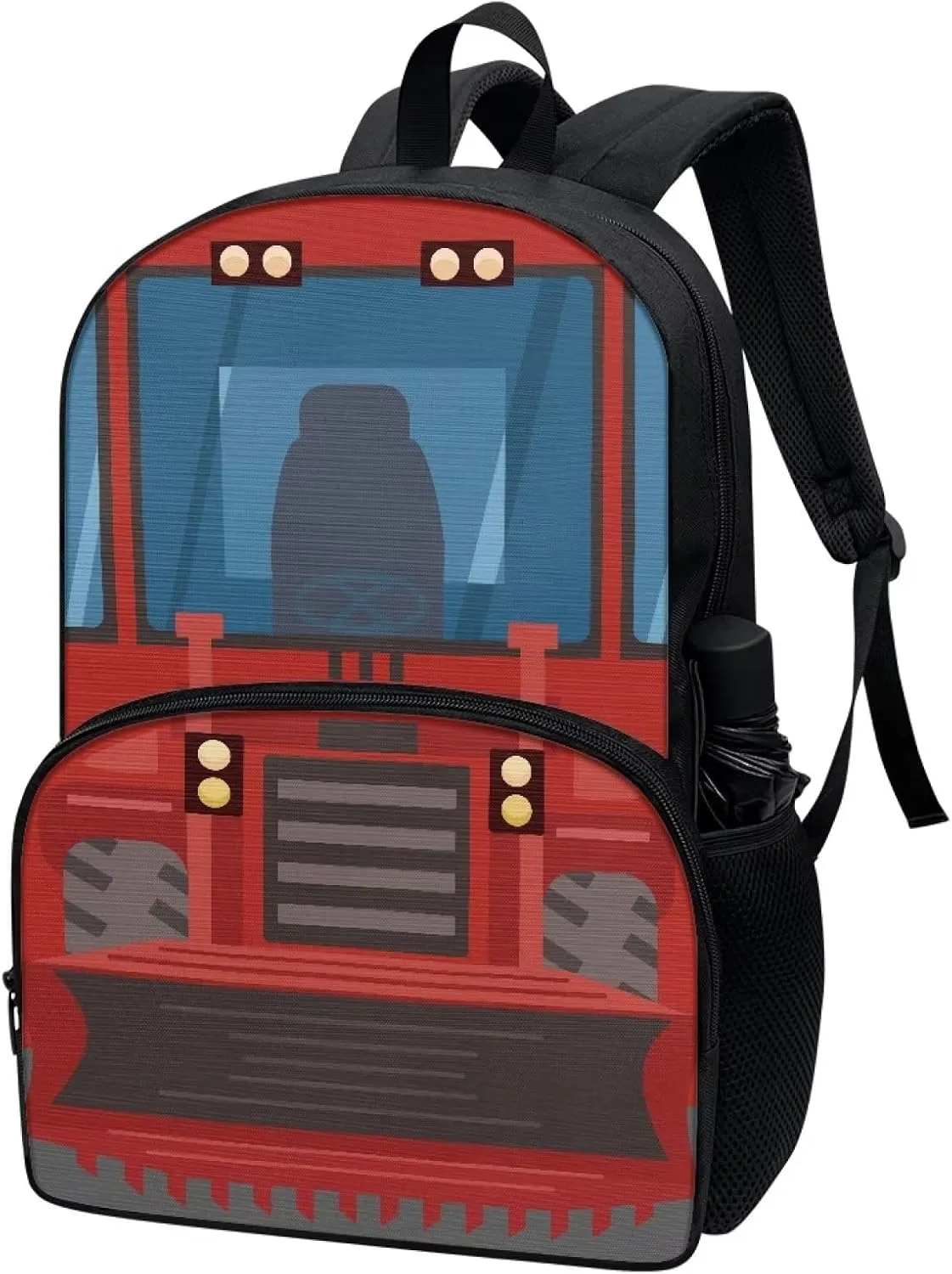 Cartoon Excavator Print Backpacks for Boys Girls Durable Soft Padded Back Lightweight School Bookbag Kids Student Campus Travel Large 17 Inch Cute Backpack with Front Pocket