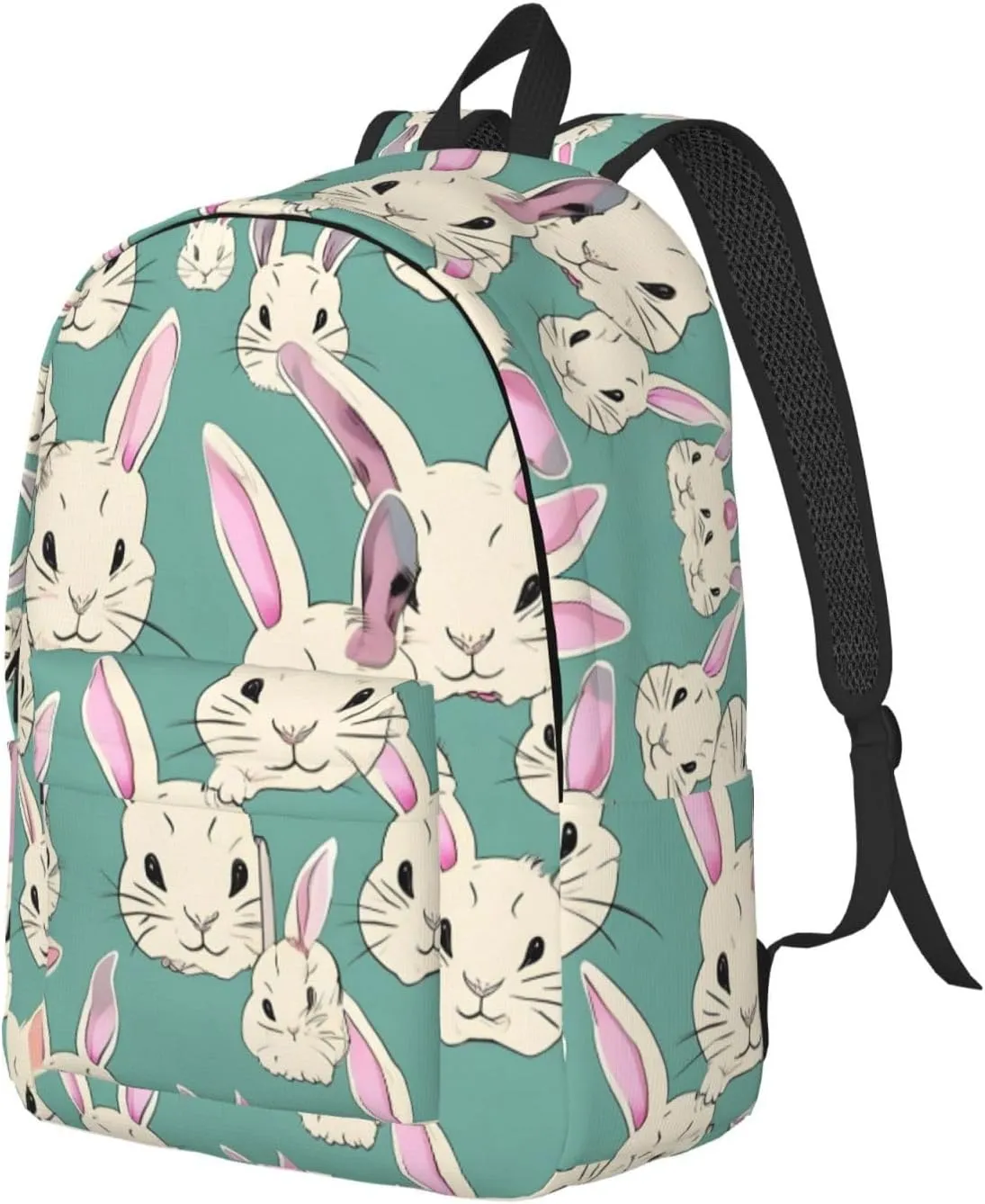 Casual Canvas Backpack, Laptop Rucksack,Shoulder Travel Camping Hiking Backpacks for Men Women-Bunny cute