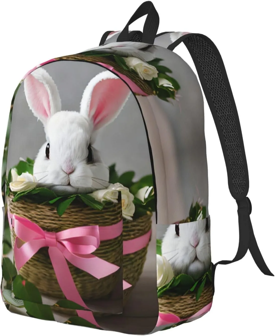 Casual Canvas Backpack, Laptop Rucksack,Shoulder Travel Camping Hiking Backpacks for Men Women-Bunny Rosette