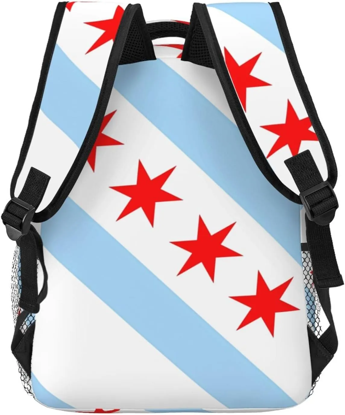 Chicago City Flag Backpacks 15 Inch Laptop Backpack Multipurpose Double Shoulder Bag For Men Women Gifts