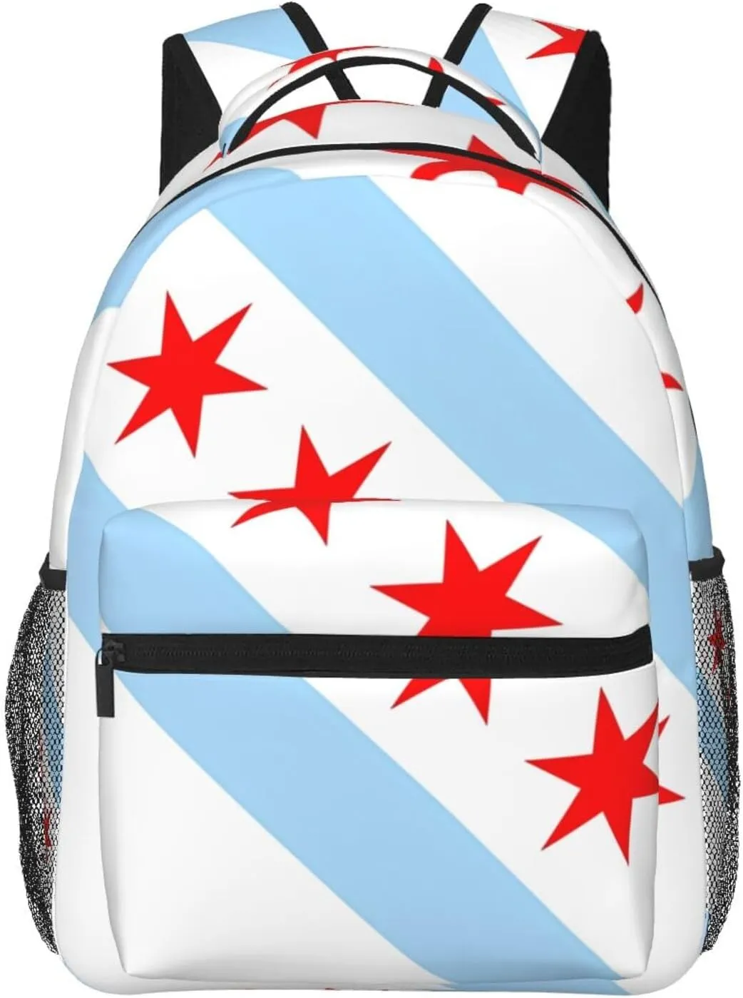 Chicago City Flag Backpacks 15 Inch Laptop Backpack Multipurpose Double Shoulder Bag For Men Women Gifts