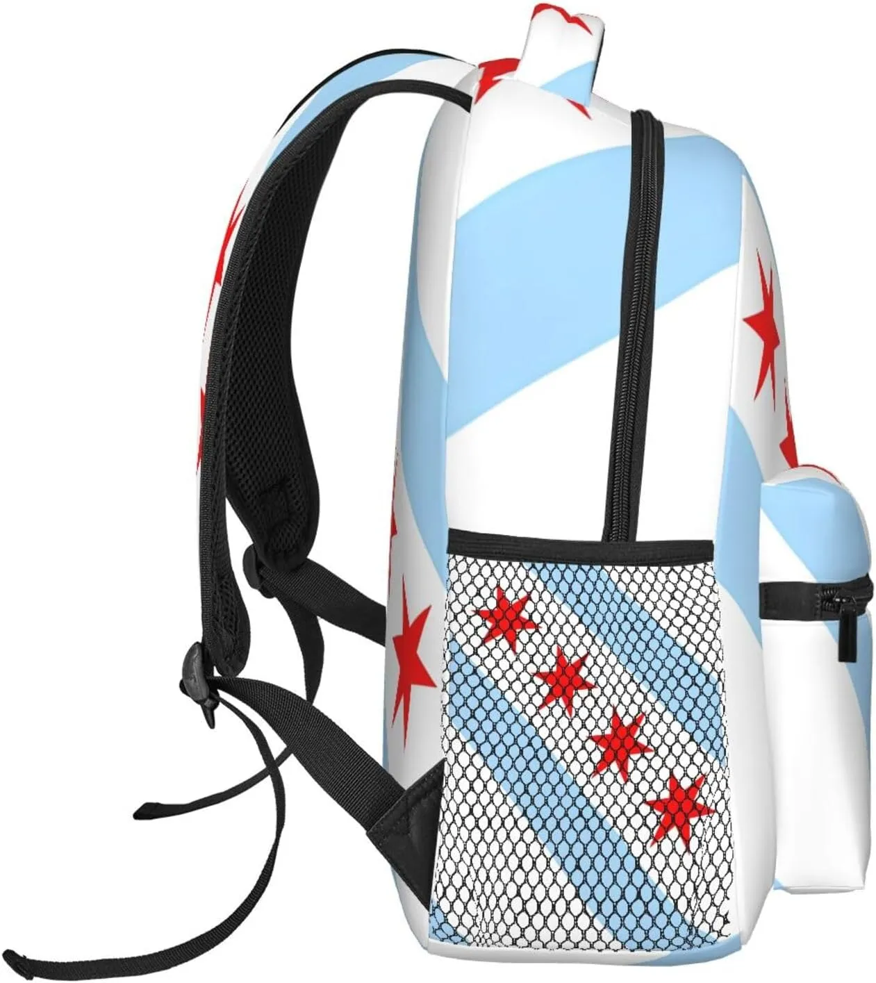 Chicago City Flag Backpacks 15 Inch Laptop Backpack Multipurpose Double Shoulder Bag For Men Women Gifts