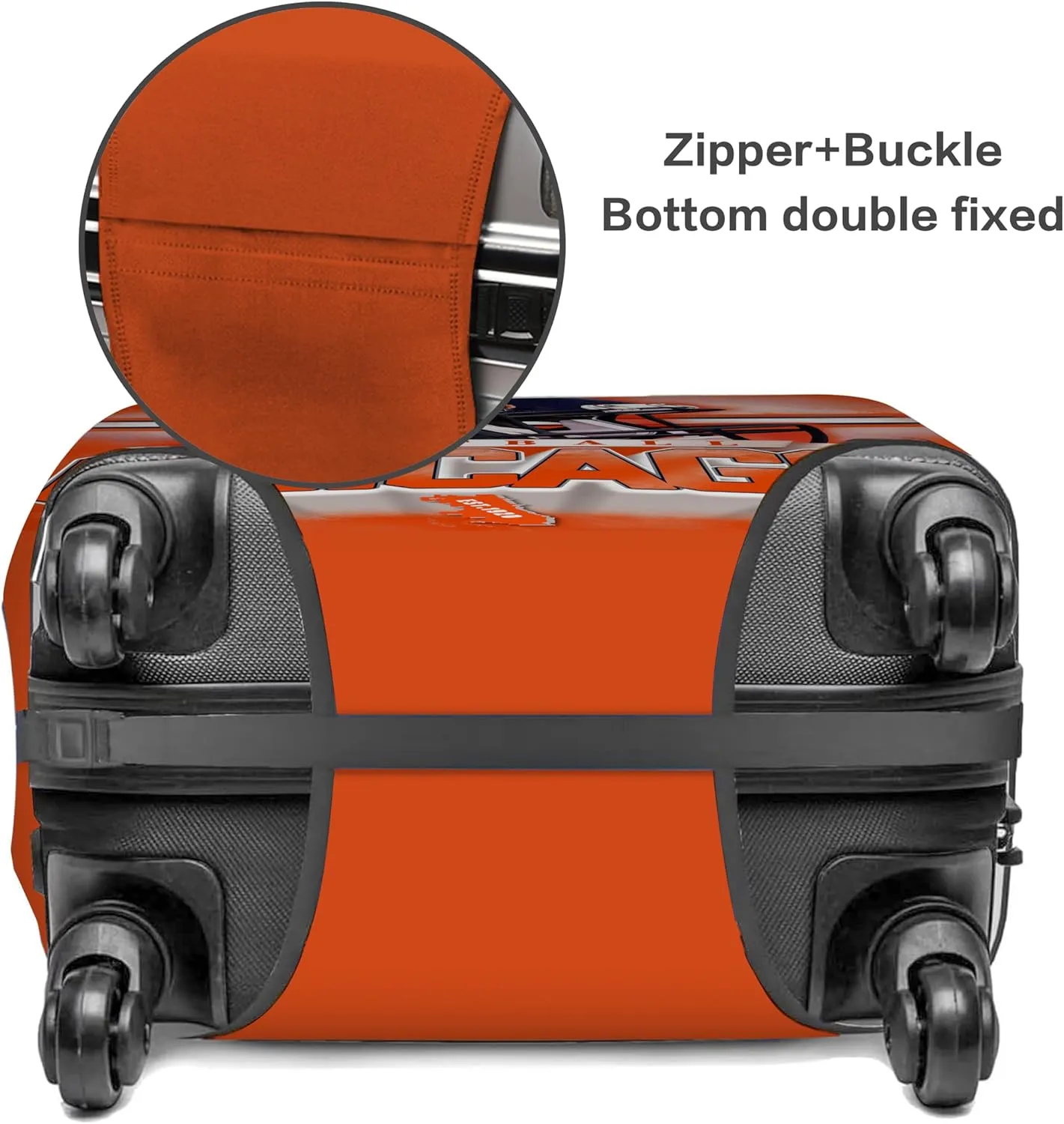 Chicago City Luggage Cover, Football Team Suitcase Cover for Travel Business Vacation - Fits 18-20 Inch Luggage