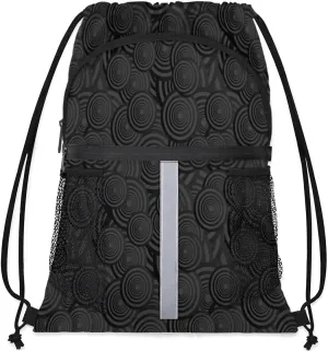 Circle Concentric Drawstring Backpack Bags Sports Cinch Sack String Backpack Storage Bags for Men Women Gym Travel Essential Accessories