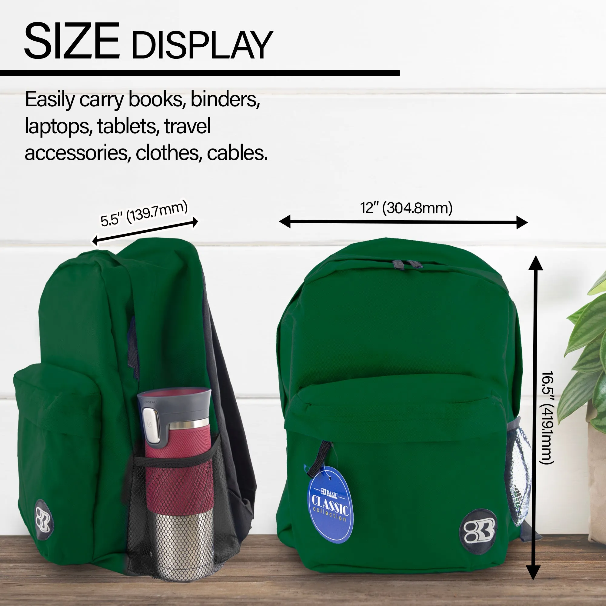 Classic 17" Green Backpack