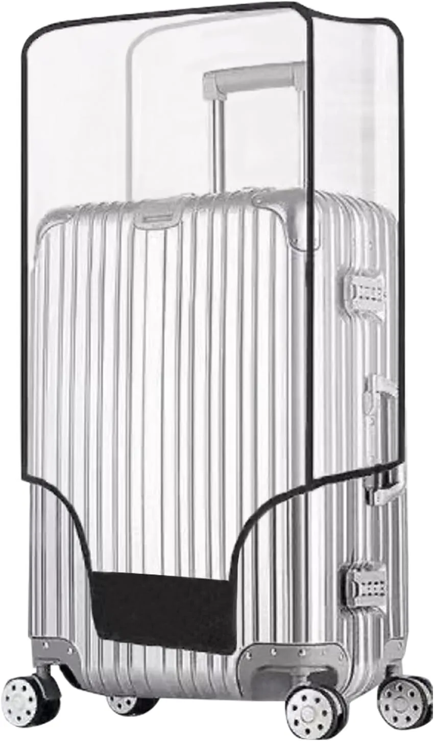Clear Suitcase Cover - 20 24 26 28 30 Inch Waterproof PVC Suitcase Cover - Transparent Travel Suitcase Wrap - Protective Cover Case for Wheeled Luggage (30-Inch)