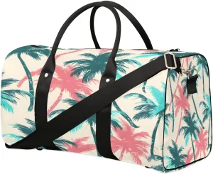 Coconut Tree Pattern Travel Duffel Bag for Women Men Foldable Sport Gym Tote Bag Lightweight Waterproof Weekender Overnight Bag for Weekend Holiday Gym Swim Yoga