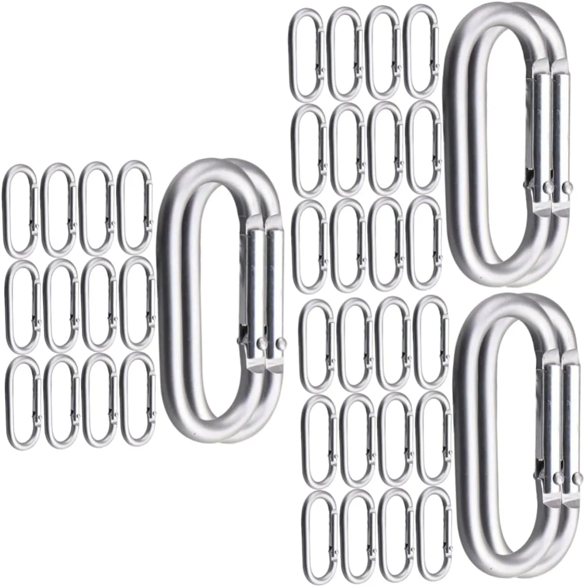 COHEALI 3sets Carabiner Hook Lock Metal Backpack Connecting Buckles Hangers for Hiking Cycling 15pcs*3