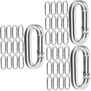 COHEALI 3sets Carabiner Hook Lock Metal Backpack Connecting Buckles Hangers for Hiking Cycling 15pcs*3